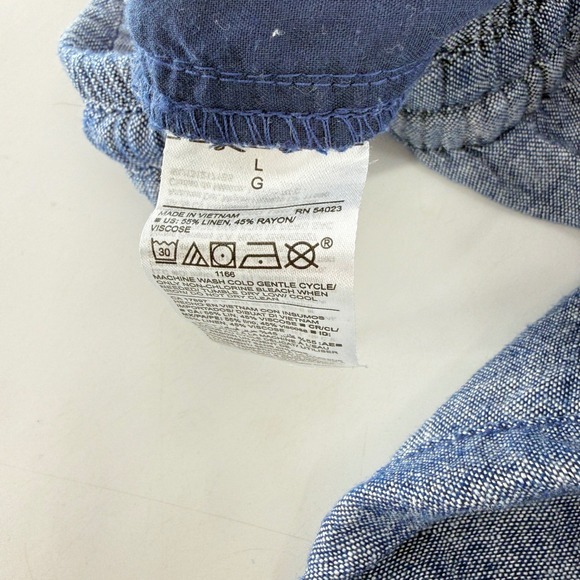 Old Navy Womens Linen Blend Jogger Pants Blue Heathered Drawstring Large - Picture 4 of 9